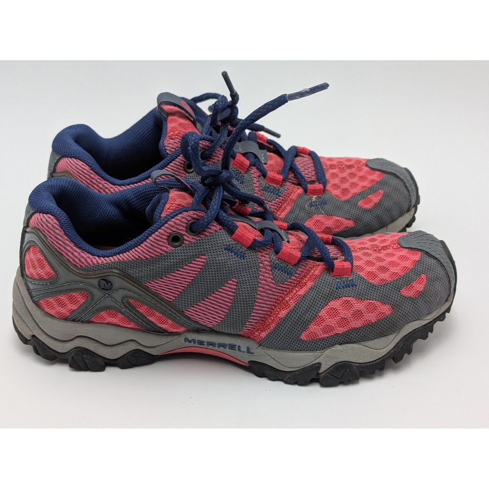 Merrell Trail Running Shoes Womens 5.5 Pink Grey J24374 Hiking Mesh Performance